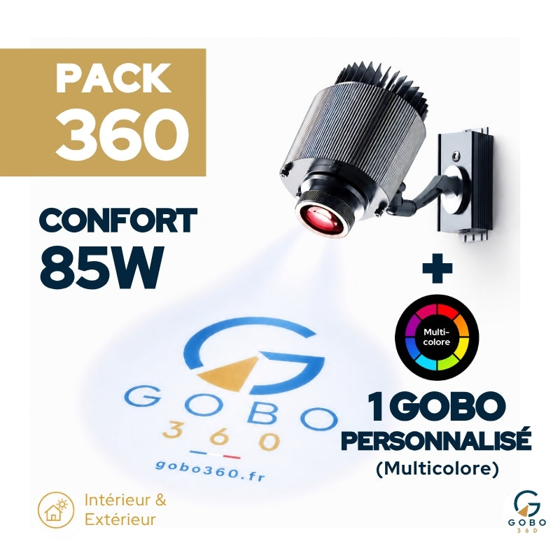 PACK 360 - PROJECTEUR CONFORT 85W + GOBO PERSONNALISÉ