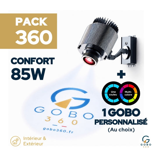 PACK 360 - PROJECTEUR CONFORT 85W + GOBO PERSONNALISÉ