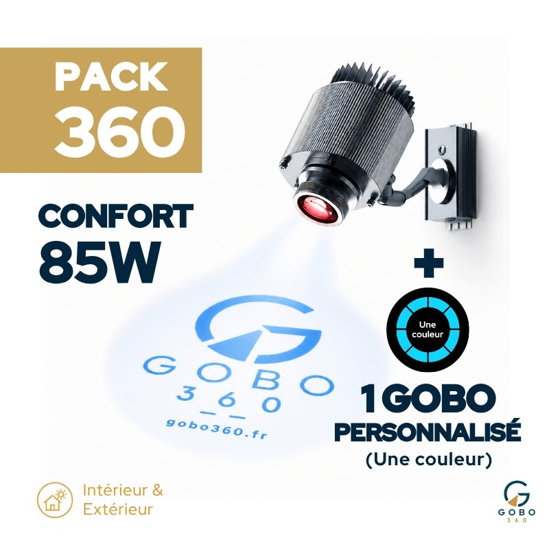 PACK 360 - PROJECTEUR CONFORT 85W + GOBO PERSONNALISÉ